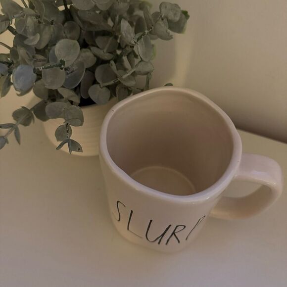 Rae Dunn Slurp Mug Large Letter Cream White Ceramic 16 oz - Picture 2 of 2
